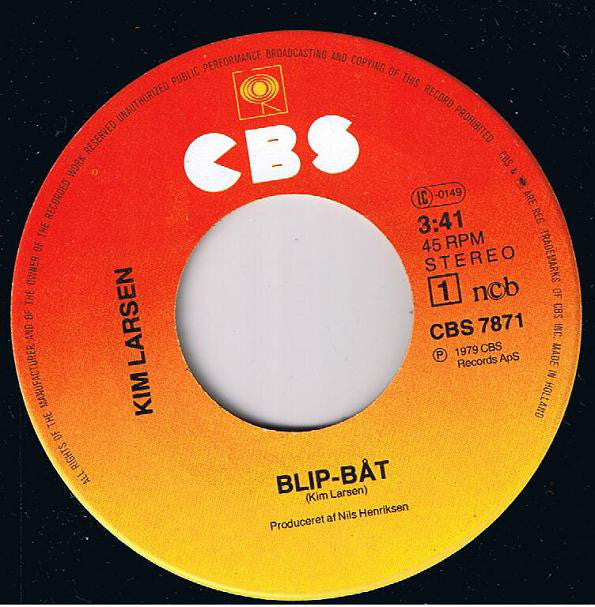 Kim Larsen : Blip-Båt (7", Single)