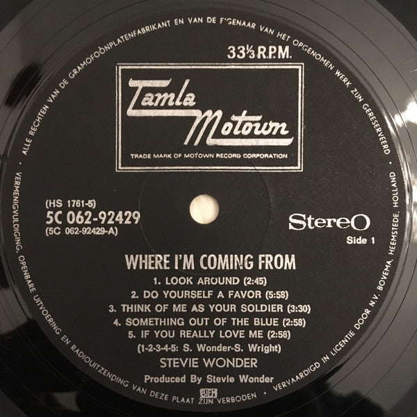 Stevie Wonder : Where I'm Coming From (LP, Album)