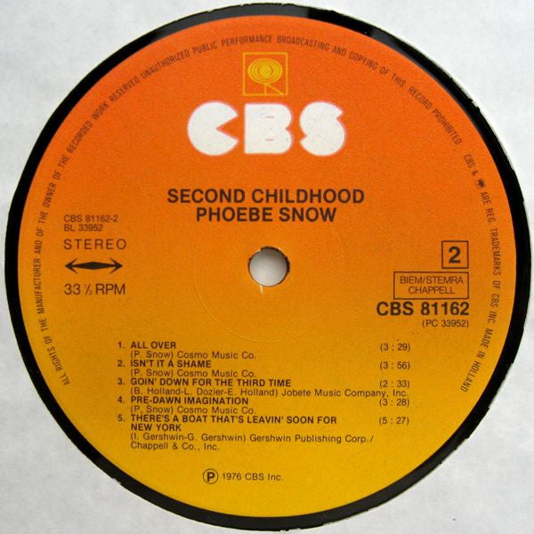 Phoebe Snow : Second Childhood (LP, Album)