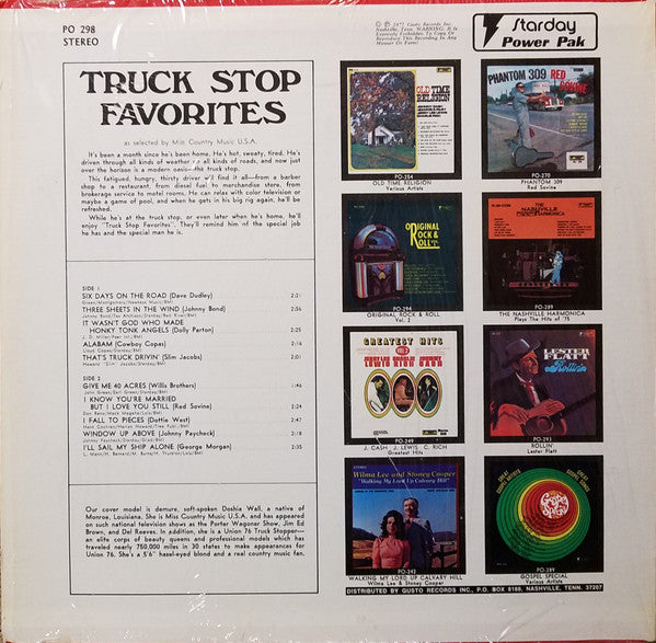 Various : Truck Stop Favorites (As Selected By Miss Country Music U.S.A.) (LP, Comp, Yel)