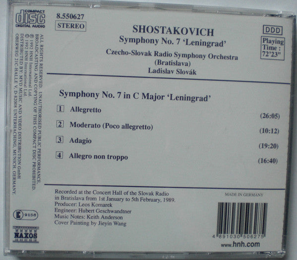 Dmitri Shostakovich, Slovak Radio Symphony Orchestra, Ladislav Slovák : Symphony No. 7 In C Major 'Leningrad' (CD, Album)