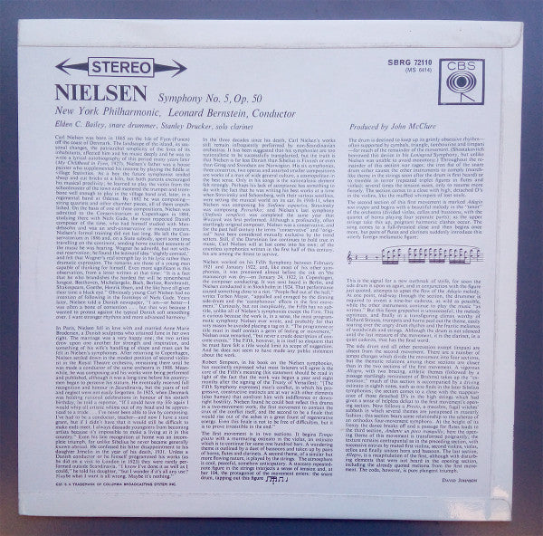 Carl Nielsen - Leonard Bernstein, New York Philharmonic : Symphony No. 5 Op. 50 (LP)