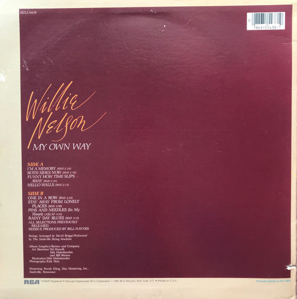 Willie Nelson : My Own Way (LP, Comp, RE)