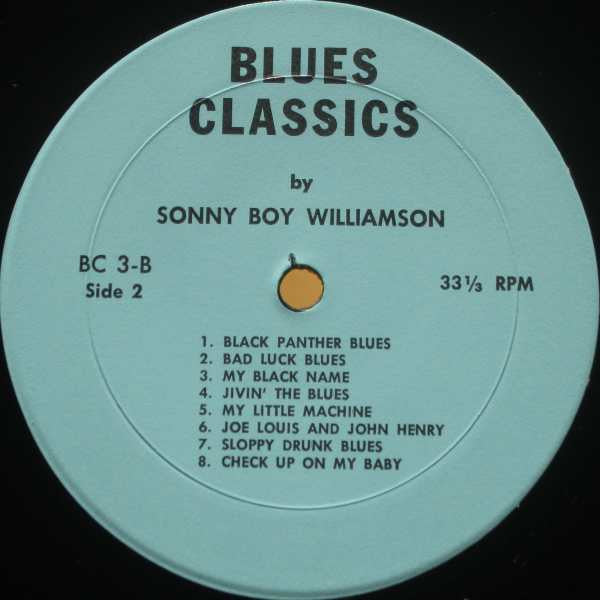 Sonny Boy Williamson : Blues Classics By Sonny Boy Williamson (LP, Comp)