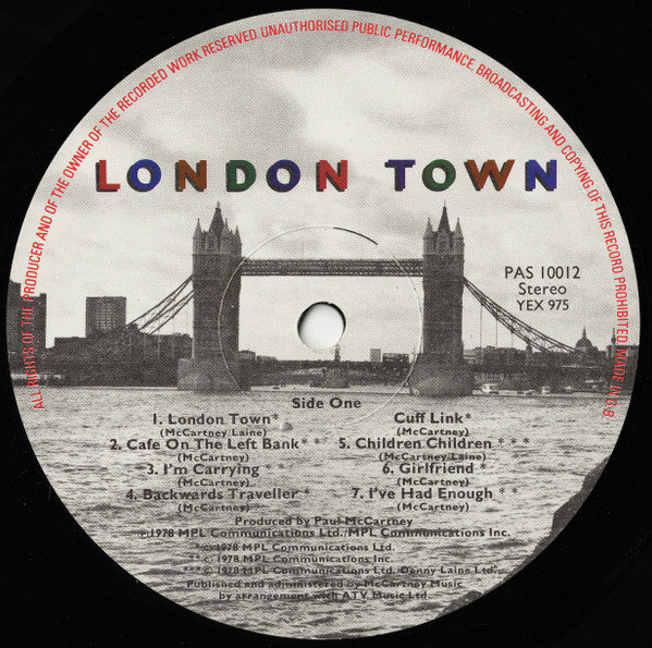 Wings (2) : London Town (LP, Album)