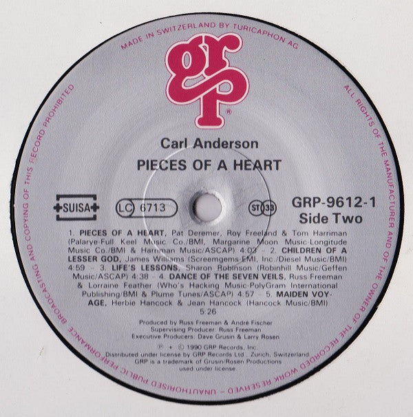 Carl Anderson : Pieces Of A Heart (LP, Album)