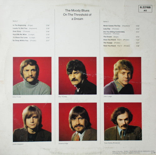 The Moody Blues : On The Threshold Of A Dream (LP, Album, RE)