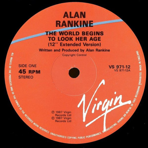 Alan Rankine : The World Begins To Look Her Age (12", Single)