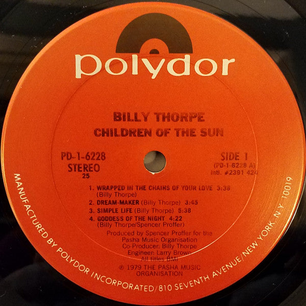 Billy Thorpe : Children Of The Sun (LP, Album, RE, San)