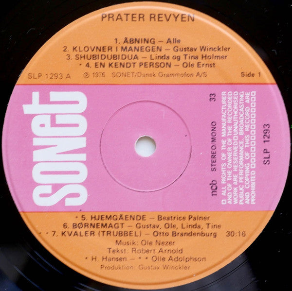 Robert Arnold (2), Gustav Winckler, Ole Ernst, Beatrice Palner, Tina Holmer, Linda Holmer (2), Lilli Holmer, Otto Brandenburg : (Ole Nezer Præsenterer) Prater Revyen 1976 (LP)