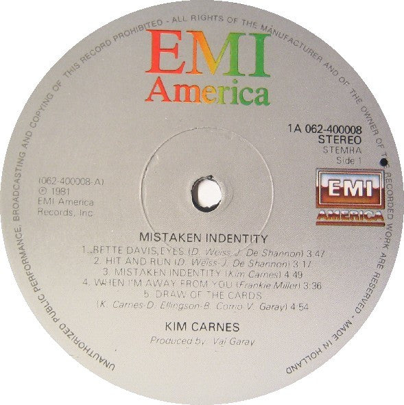 Kim Carnes : Mistaken Identity (LP, Album)