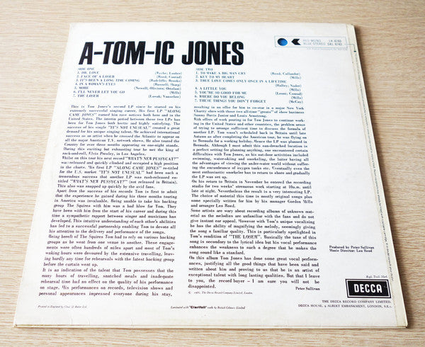 Tom Jones : A-tom-ic Jones (LP, Album, RE)