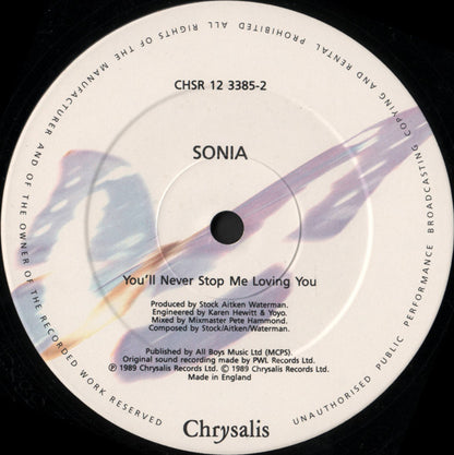 Sonia : You'll Never Stop Me Loving You (Sonia’s Kissmix) (12")