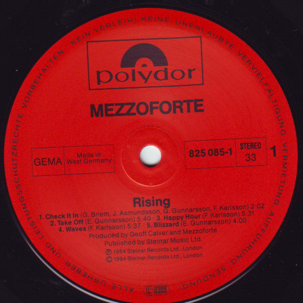 Mezzoforte : Rising (LP, Album)