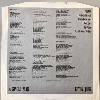 Elton John : A Single Man (LP, Album, Gat)