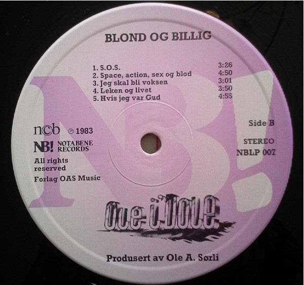 Ole I Dole : Blond Og Billig (LP, Album)