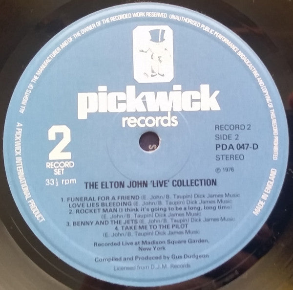 Elton John : The Elton John 'Live' Collection (2xLP, Comp, Gat)