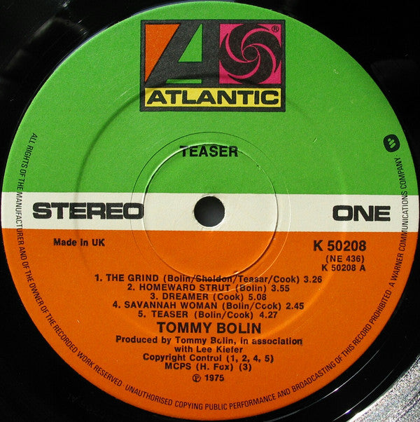 Tommy Bolin : Teaser (LP, Album)