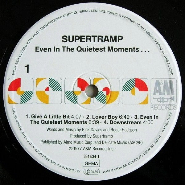 Supertramp : Even In The Quietest Moments... (LP, Album, RE)