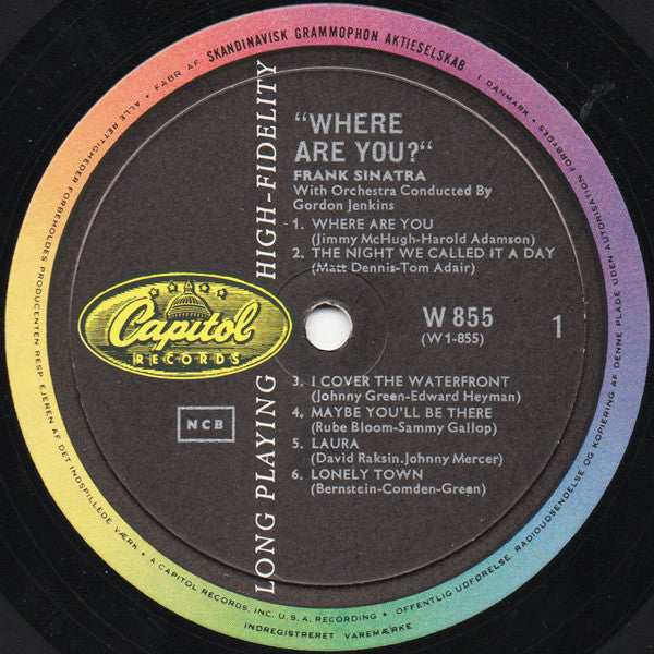 Frank Sinatra with Gordon Jenkins And His Orchestra : Where Are You? (LP, Album)