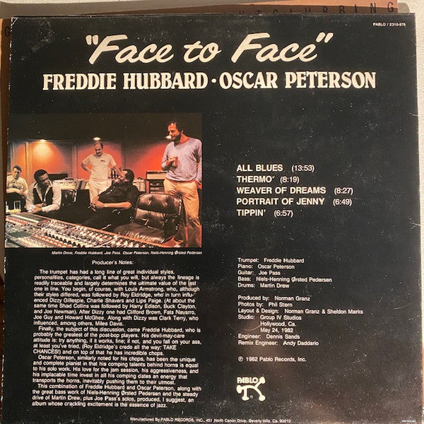 Freddie Hubbard & Oscar Peterson : Face To Face (LP, Album)