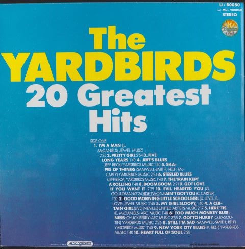 The Yardbirds : 20 Greatest Hits (LP, Comp, Blu)