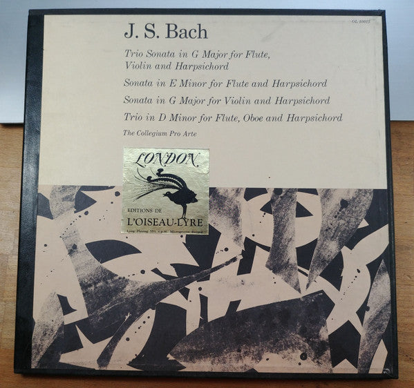 Johann Sebastian Bach, The Collegium Pro Arte : Trio Sonata In G Major For Flute, Violin And Harpsichord And Other Works (LP, Album, Mono)