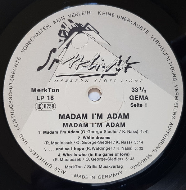 Madam I'm Adam : Madam I'm Adam (LP, Album)