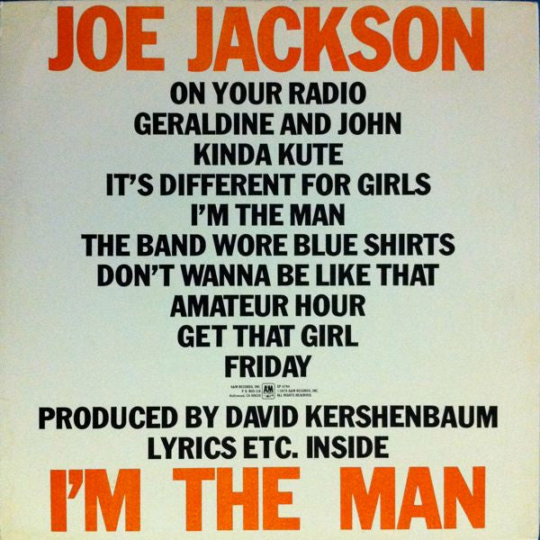 Joe Jackson : I'm The Man (LP, Album, Ter)