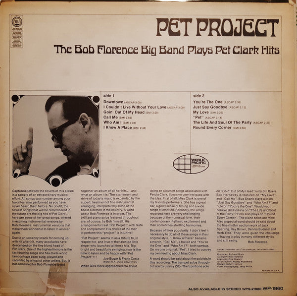 Bob Florence Big Band : Pet Project (LP, Album, Mono)