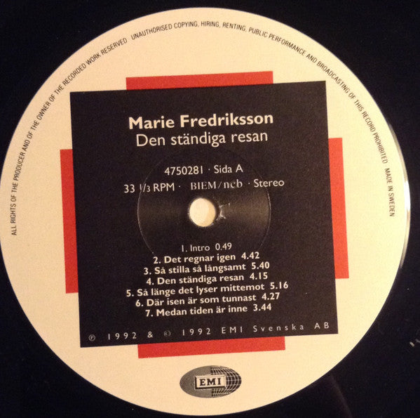 Marie Fredriksson : Den Ständiga Resan (LP, Album)