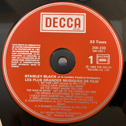 Stanley Black : Les Plus Grandes Musiques De Films (LP, RE)