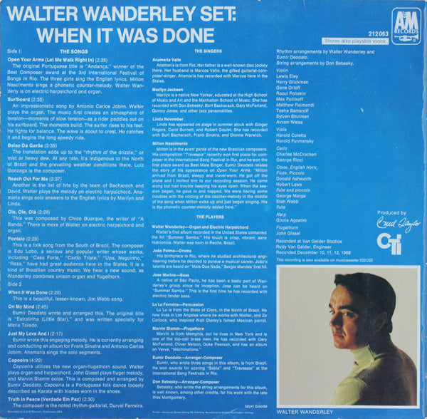 Walter Wanderley Set : When It Was Done (LP, Album)