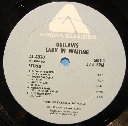Outlaws : Lady In Waiting (LP, Album, Gat)