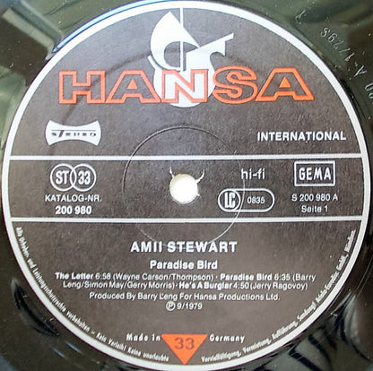 Amii Stewart : Paradise Bird (LP, Album, Gat)