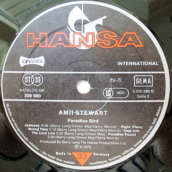 Amii Stewart : Paradise Bird (LP, Album, Gat)