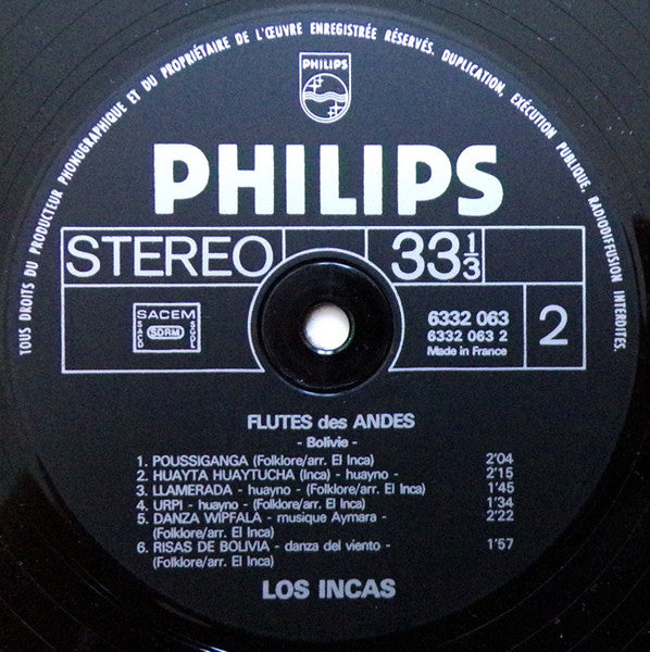 Los Incas : Flutes Des Andes (LP, RE)