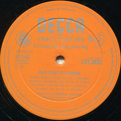 Johannes Brahms - Kathleen Ferrier With London Philharmonic Choir And London Philharmonic Orchestra Conducted By Clemens Krauss : Rhapsody For Contralto, Male Chorus And Orchestra ‧ Four Songs (LP, Mono, RE)
