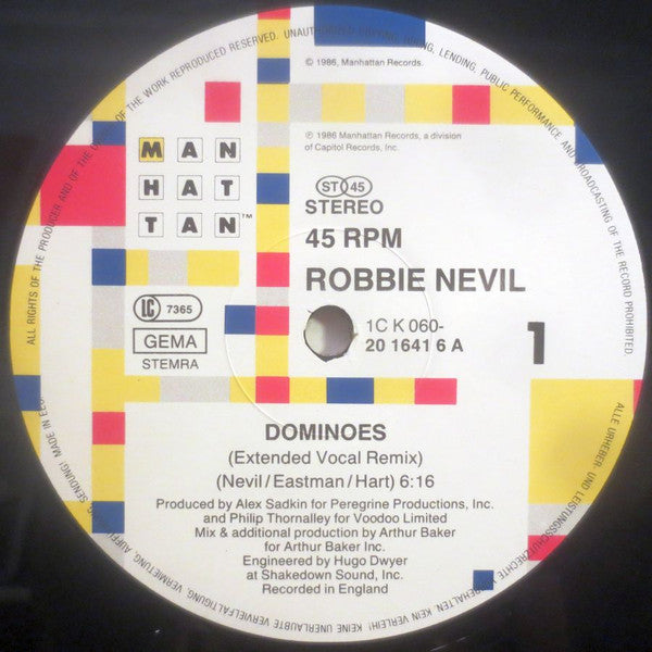 Robbie Nevil : Dominoes (12", Maxi)