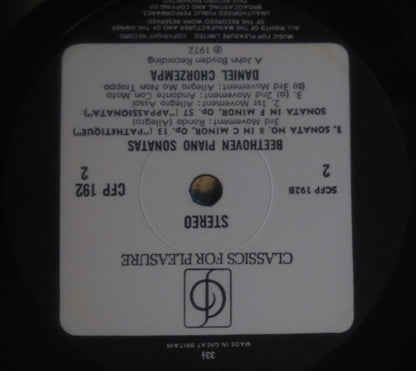 Ludwig van Beethoven Played By Daniel Chorzempa : Piano Sonatas - Moonlight / Pathetique / Appassionata (LP)