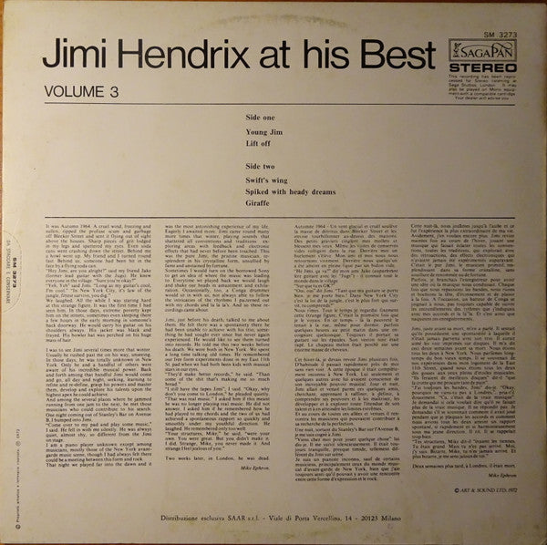 Jimi Hendrix : Jimi Hendrix At His Best (Volume 3) (LP)