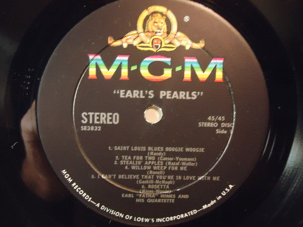 Earl Hines : Earl's Pearls (LP, Album)