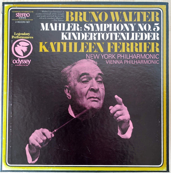 Bruno Walter, New York Philharmonic, Wiener Philharmoniker, Kathleen Ferrier / Gustav Mahler : Symphony No. 5 / Kindertotenlieder (2xLP, Comp, RM + Box)