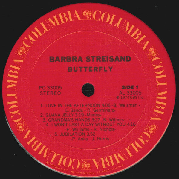 Barbra Streisand : ButterFly (LP, Album, Pit)