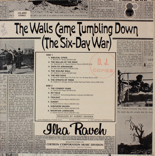 Hillel Raveh : The Walls Came Tumbling Down (The Six-Day War) (LP)