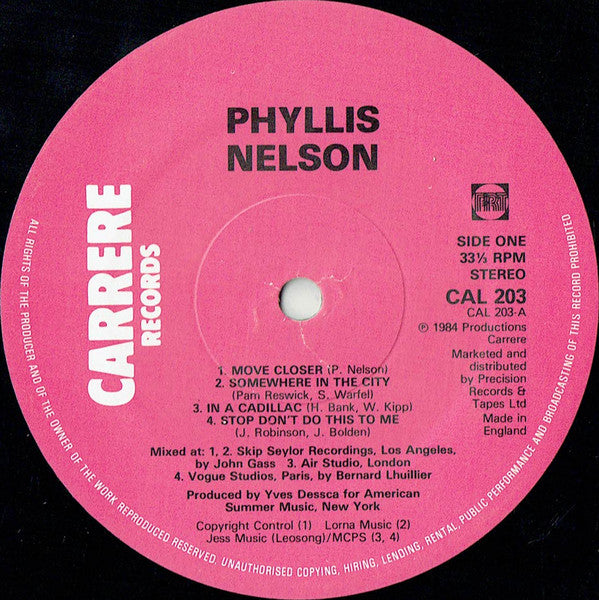 Phyllis Nelson : Move Closer (LP, Album)