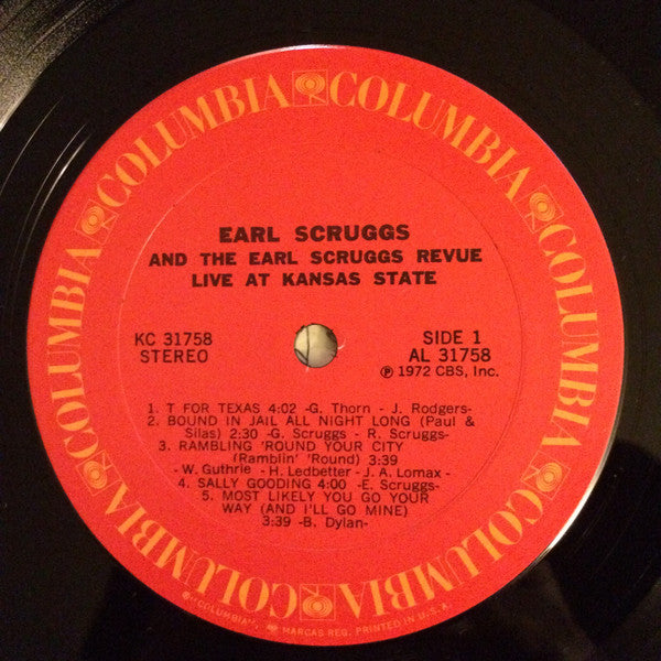 Earl Scruggs And The Earl Scruggs Revue : Live At Kansas State (LP, Album, Ter)