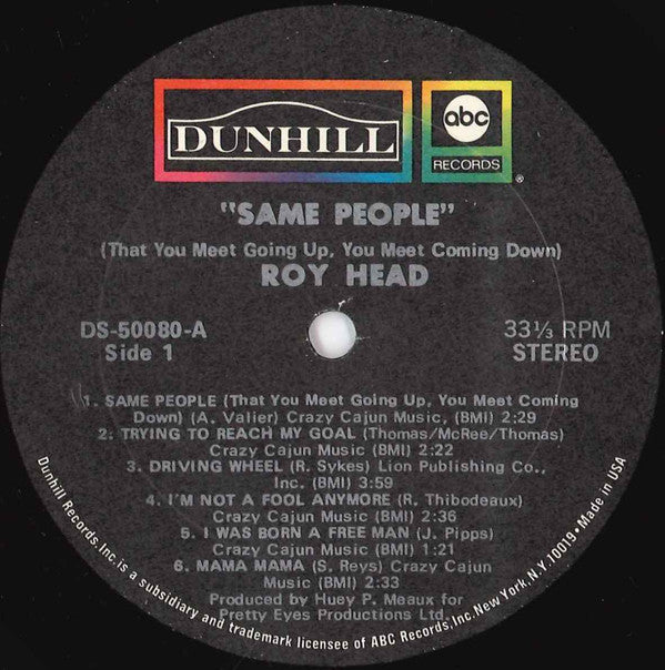 Roy Head : Same People (That You Meet Going Up, You Meet Coming Down) (LP, Album)