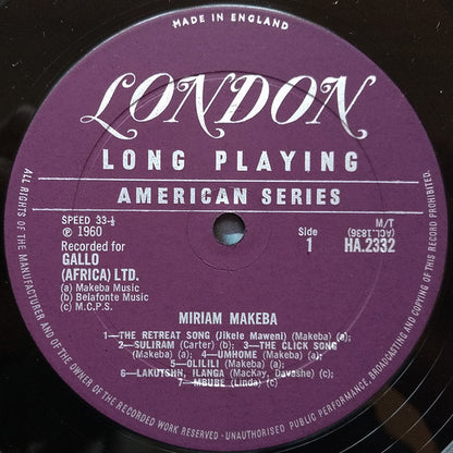 Miriam Makeba : Miriam Makeba (LP, Album, Mono, Pur)