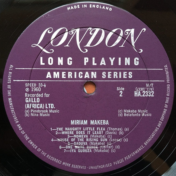 Miriam Makeba : Miriam Makeba (LP, Album, Mono, Pur)
